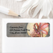 Autumn Red Fairy Fantasy Art Etiket (Insitu)
