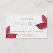 Autumn Red Flower Elegant Visitekaartje (Achterkant)