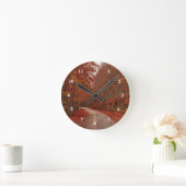 Autumn Red Leaves Road Foto Ronde Klok (Huis)