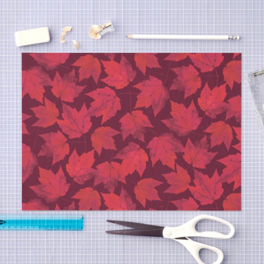 Autumn Red Maple Leaves Tissuepapier (Craft)