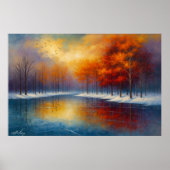 Autumn Reflection on a Tranquil Lake Poster (Voorkant)