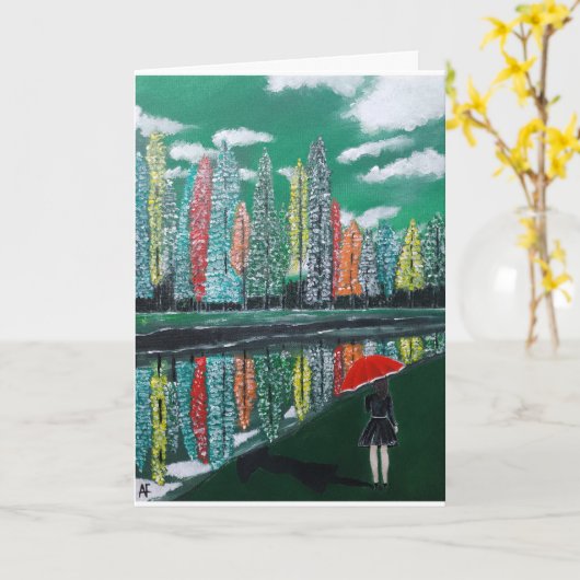 Autumn Reflection Schilderij van Alfred Fox Kaart (Gele Bloem)