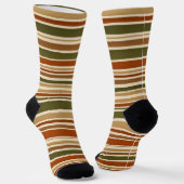 Autumn retro stripes  – Customizable  Sokken (Gebogen)