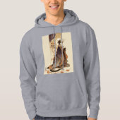 "Autumn Reverie" Japanese Cat in Kimono Art Hoodie (Voorkant)