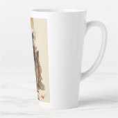 "Autumn Reverie" Japanese Cat in Kimono Art Latte Mok (Rechts)