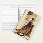 "Autumn Reverie" Japanese Cat in Kimono Art Notitieboek (Binnen)