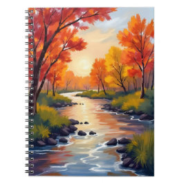 Autumn River | Fall Foliage Nature Watercolor Notitieboek