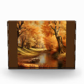 Autumn River Tree Fotoblokken (Voorkant)