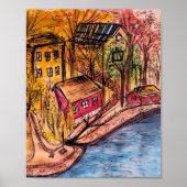 Autumn Riverside Art – Gezellige Herfst Poster (Voorkant)