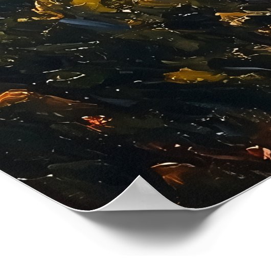 Autumn Riverside Path in impressionistische stijl Poster (Hoek)