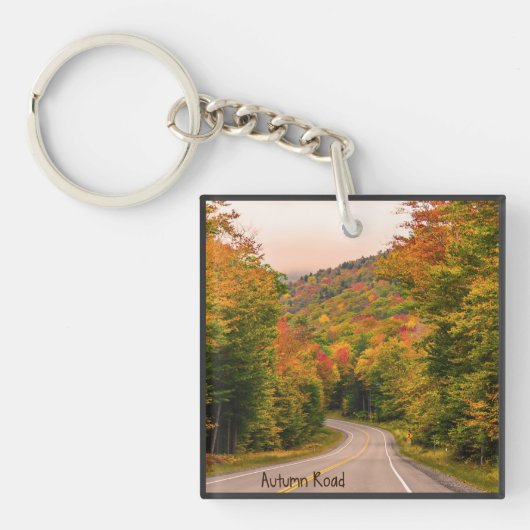 Autumn Road Acrylische Sleutelhanger (Voorkant)