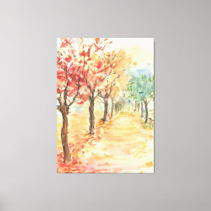 Autumn Road Canvas Afdruk