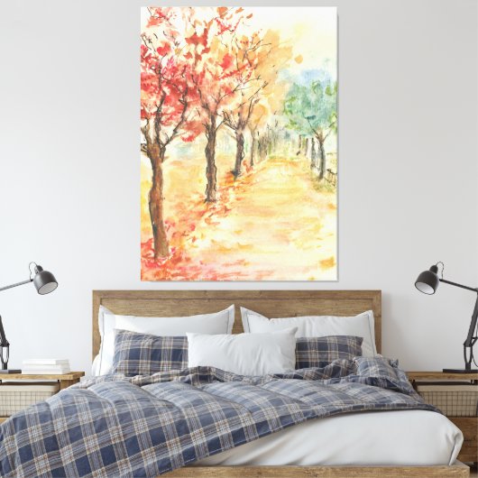 Autumn Road Canvas Afdruk (Insitu (Slaapkamer))