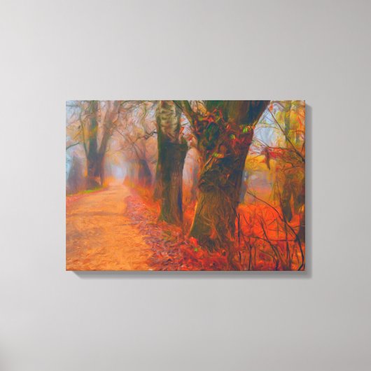 Autumn Road door Forest Wall Art Canvas Afdruk (Voorkant)