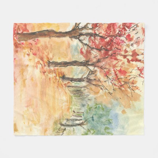 Autumn Road fleece deken (Voorkant (Horizontaal))