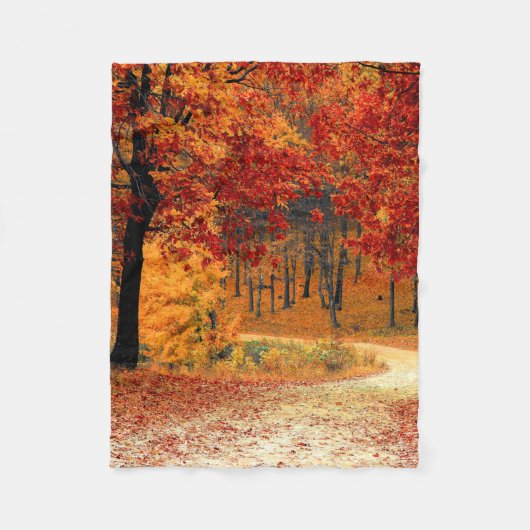 Autumn Road Fleece Deken (Voorkant)