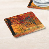 Autumn Road Kartonnen Onderzetters (Schuin)