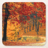 Autumn Road Kartonnen Onderzetters (Voorkant)
