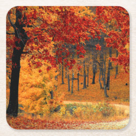 Autumn Road Kartonnen Onderzetters