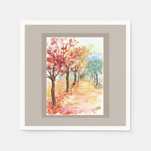 Autumn Road Servet (Voorkant)