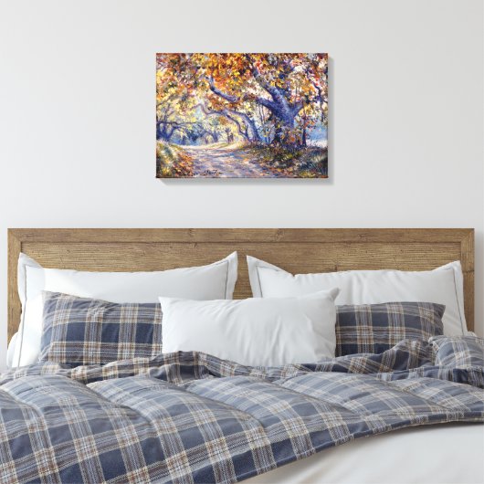 'Autumn Road' Stretched Canvass Print (Insitu (Slaapkamer))