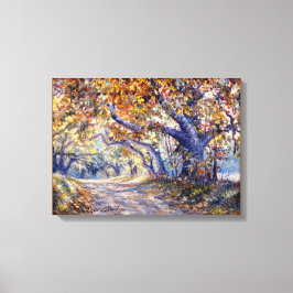 'Autumn Road' Stretched Canvass Print