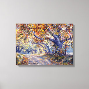 'Autumn Road' Stretched Canvass Print