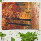 Autumn Road Theedoek (Gevouwen)