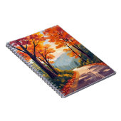 Autumn Road | Watercolor Fall Foliage Leaves Notitieboek (Rechterzijde)