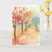 Autumn Road wenskaart Kaart (Gele Bloem)