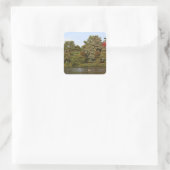 Autumn, Roath Park Lake, Cardiff Vierkante Sticker (Tas)