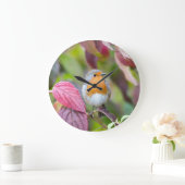 Autumn Robin Clock met rode bladeren in de herfst Grote Klok (Huis)
