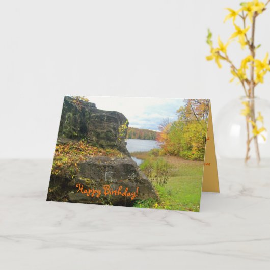 Autumn Rock Beste Vriend Verjaardag Kaart (Gele Bloem)