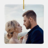 Autumn Romance Elegant Burgundy Wedding Photo      Keramisch Ornament (Achterkant)