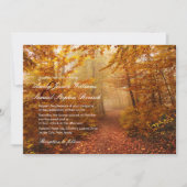 Autumn Romantic Forest Path Wedding Invitation Kaart (Voorkant)