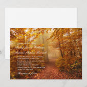 Autumn Romantic Forest Path Wedding Invitation Kaart (Voorkant / Achterkant)