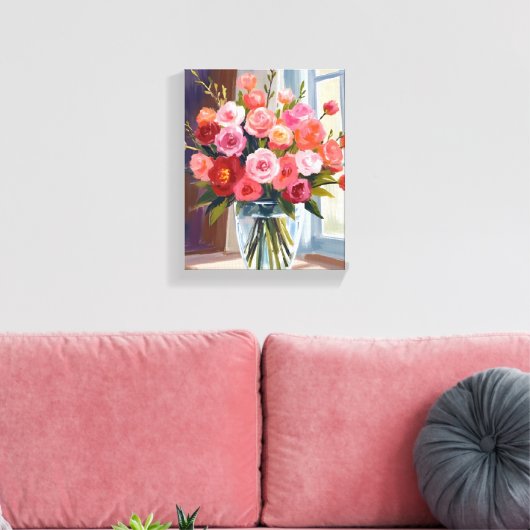 Autumn Rose Bouquet Floral Fall Canvas Afdruk (Insitu (Woonkamer))