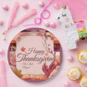 Autumn Rose Happy Thanksgiving Paper Napkin Papieren Bordje (Feest)