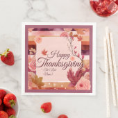 Autumn Rose Happy Thanksgiving Paper Napkin Servet (Insitu)