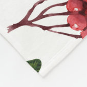 Autumn Rowan, heldere Waterverf achtergrond. Fleece Deken (Hoek)