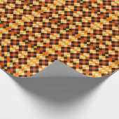Autumn Rustic Argyle Plaid Orange, Brown & Cream Cadeaupapier (Hoek)