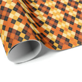 Autumn Rustic Argyle Plaid Orange, Brown & Cream Cadeaupapier (Rol Hoek)
