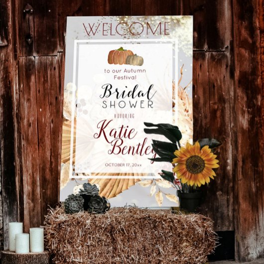 Autumn Rustic Boho Vrijgezellenfeest Welkom Poster
