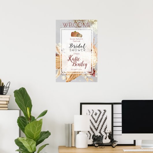 Autumn Rustic Boho Vrijgezellenfeest Welkom Poster (Thuiskantoor)