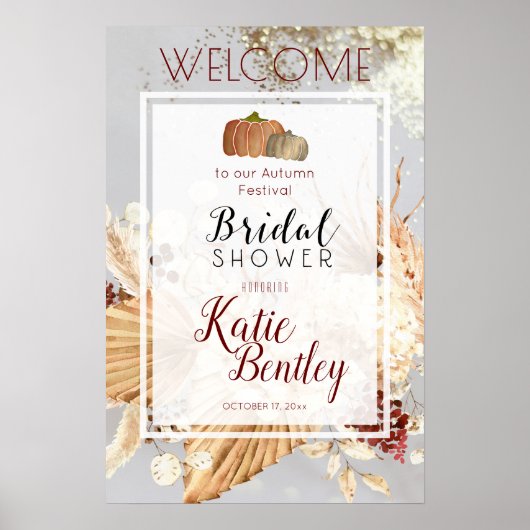 Autumn Rustic Boho Vrijgezellenfeest Welkom Poster (Voorkant)