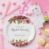 Autumn Rustic Brunch & Bubbly Bridal Shower Papieren Bordje (Feest)