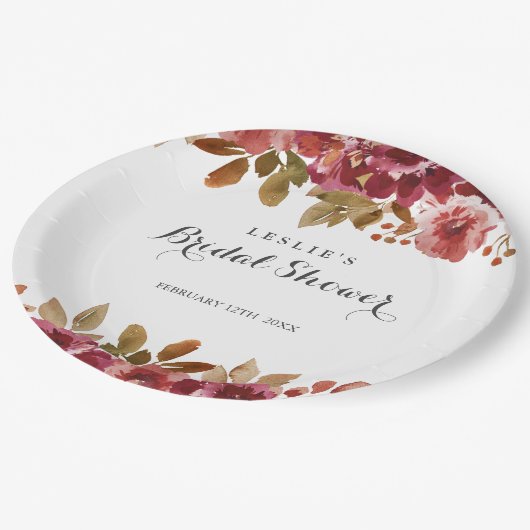 Autumn Rustic Brunch & Bubbly Bridal Shower Papieren Bordje (Gekanteld)