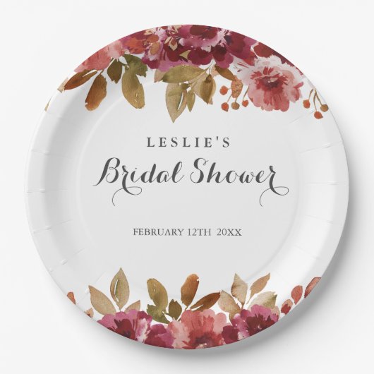 Autumn Rustic Brunch & Bubbly Bridal Shower Papieren Bordje (Voorkant)