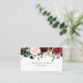 Autumn Rustic Burgundy Calligrafie Visitekaartje (Staand voorkant)