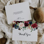 Autumn Rustic Burgundy Calligraphy Flat Wedding Bedankkaart<br><div class="desc">Deze herfst is een rustige bruidskalligrafie met een platte bruiloft. Dank je dat je kaart perfect is voor een moderne bruiloft. Het ontwerp is voorzien van bruine, rode, marineuze, blauwe en blauwe radiant en gracieuze handbeschilderde bloemen, die de natuurlijke schoonheid inspireren. Geef de binnenkant van de kaart een persoonlijk tintje...</div>